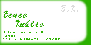 bence kuklis business card